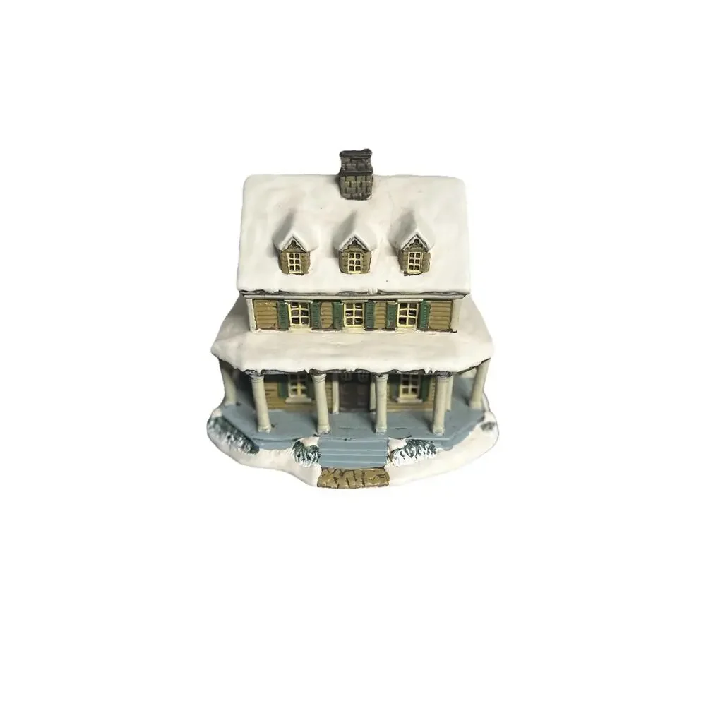 Christmas Village Colonial Mansion House w/ Columns - Holiday Decor
